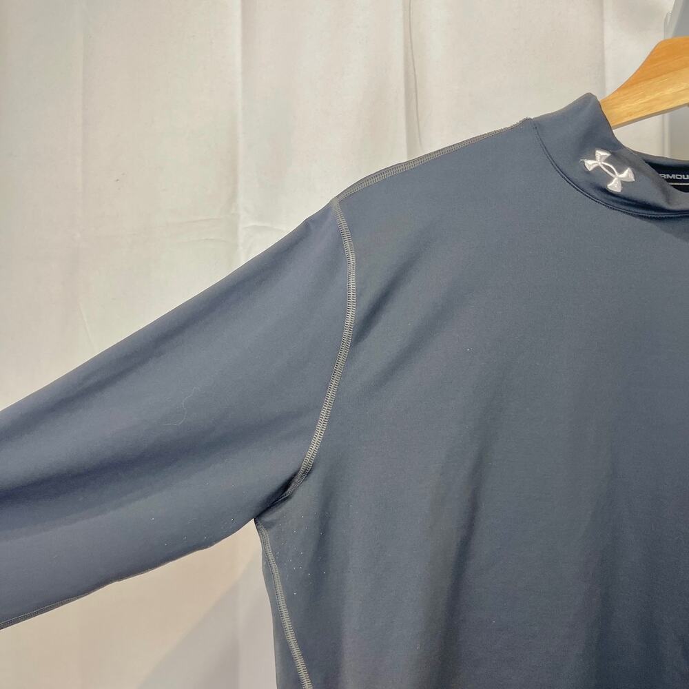 UNDER ARMOUR Mens ColdGear Fitted Mock Long Sleeve Top Black Size L - Picture 5 of 9